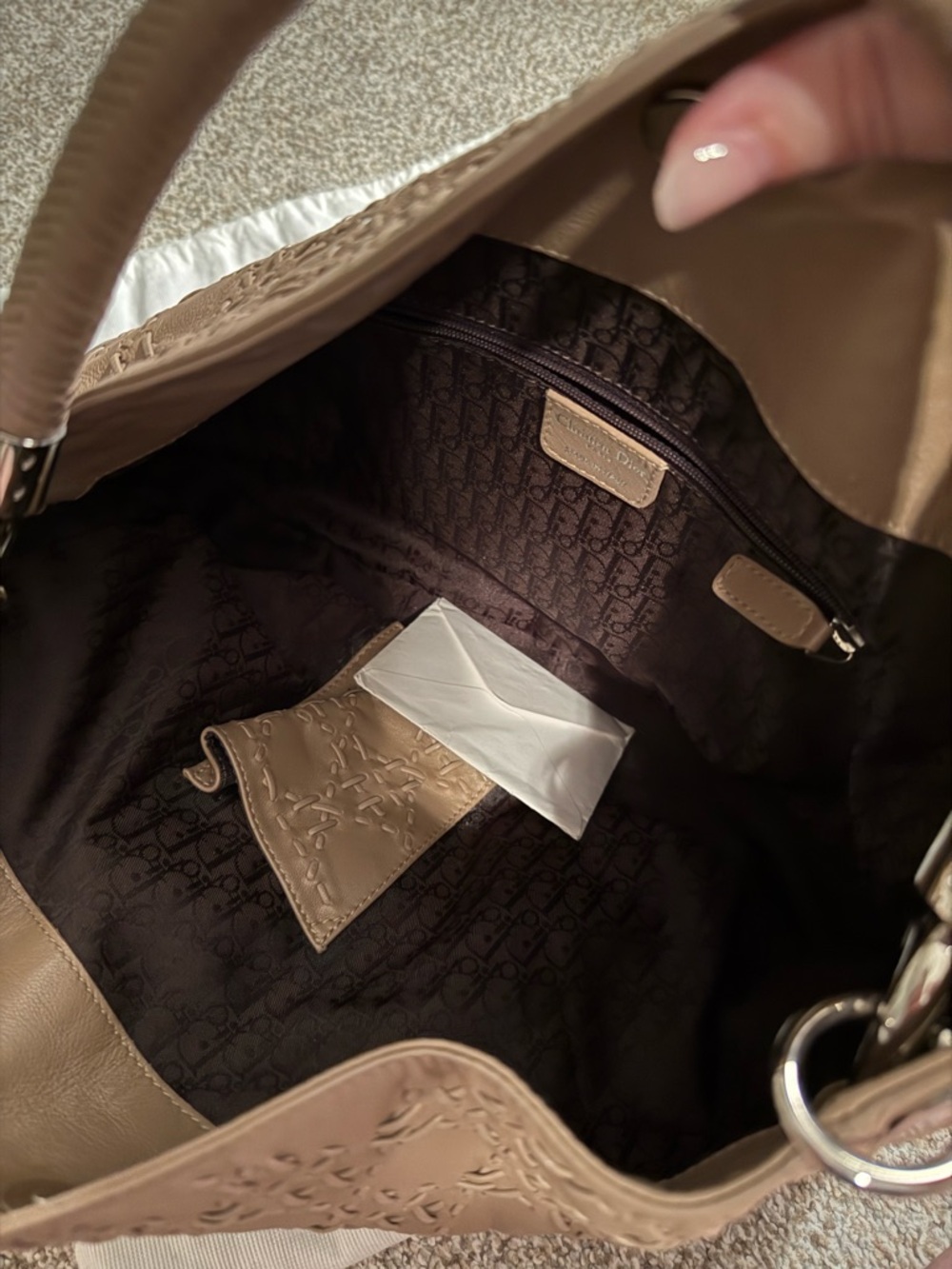 Dior Beige Quilted Leather Hobo Bag - Picture 5 of 16